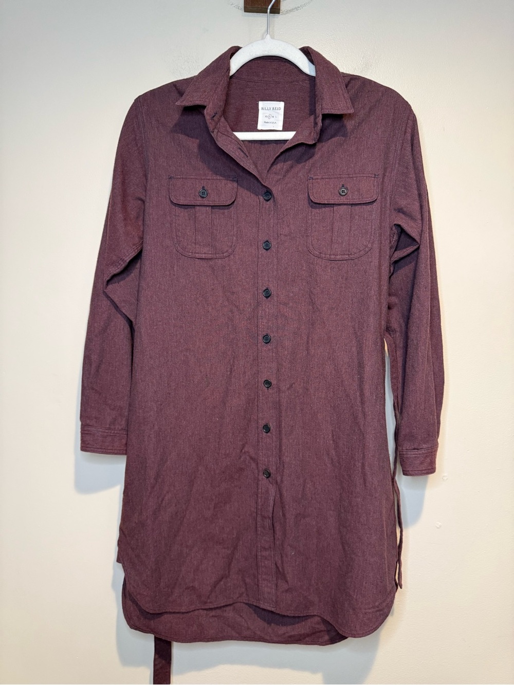Billy Reid Shirt Dress -  Belted workwear relaxed fit dress long sleeve